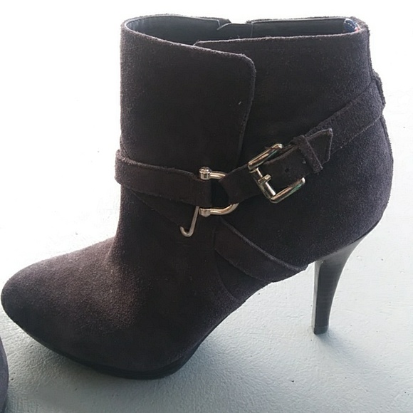 Tommy Hilfiger Chocolate Brown Suede Stilleto Ankle Boots - Picture 3 of 8